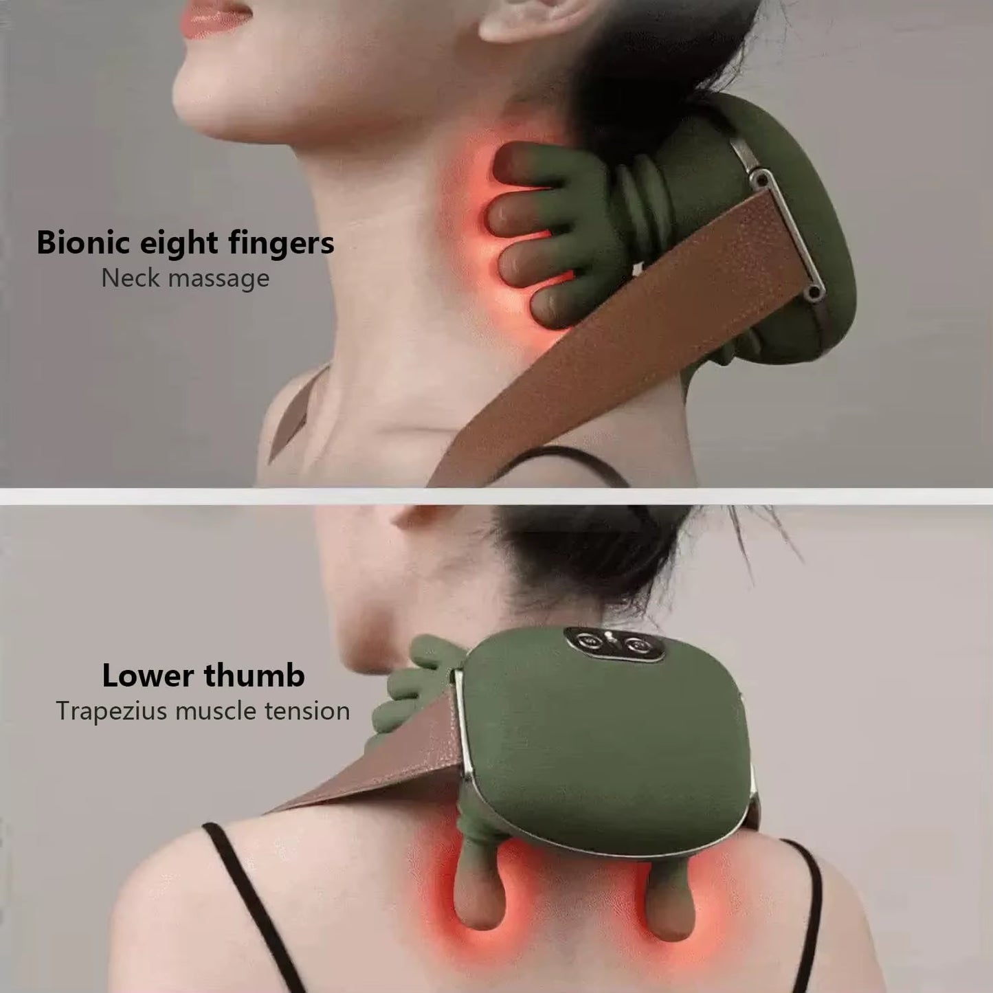 Neck Shoulder Massager Deep Tissue Shiatsu Back Cervical Massage Machine Bionic Heated Fatigue Relief Relax Muscle ﻿3-Level